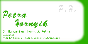 petra hornyik business card